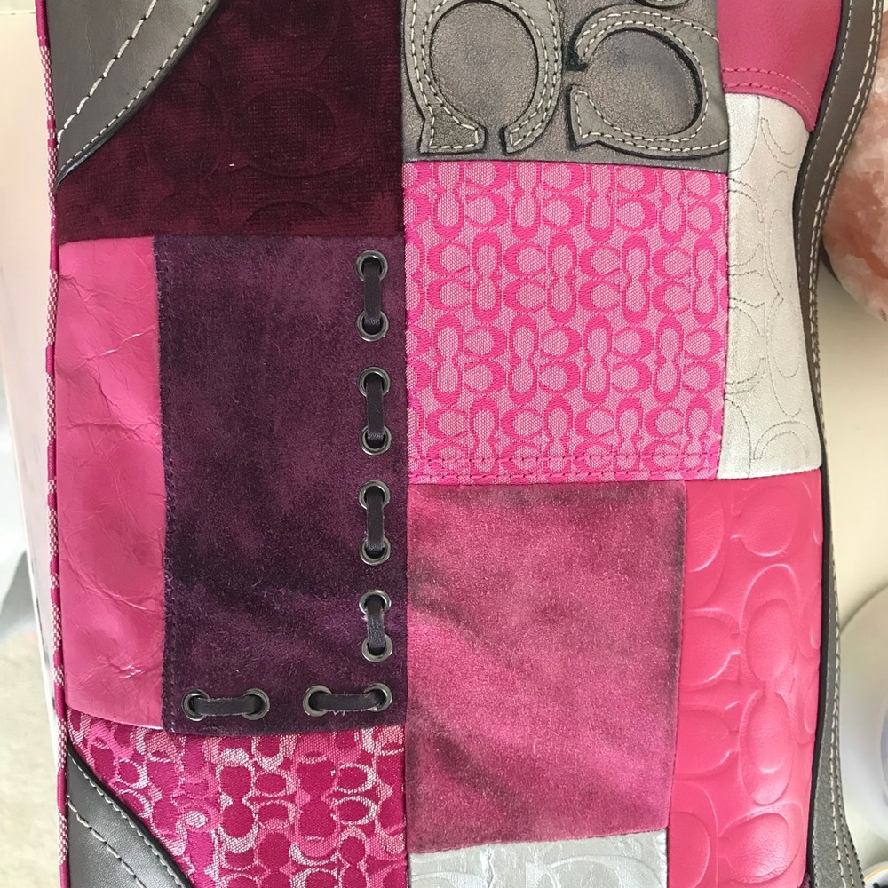 Large patchwork coach purse